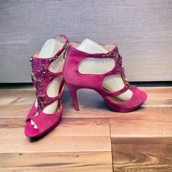 Vince Camuto Shoes - Vince Camuto Jobelle Berry Pink True Suede embellished 7.5